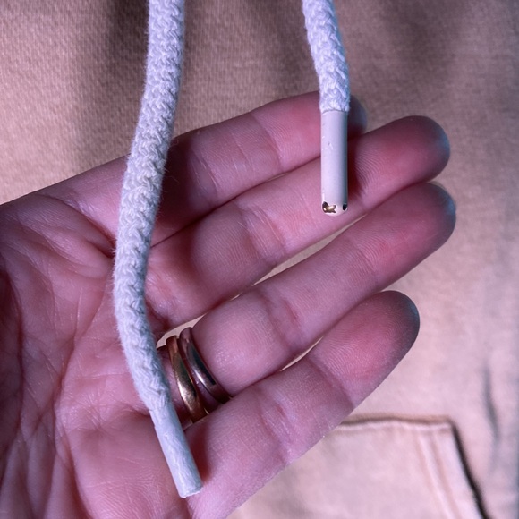 Soft caramel Aerie distressed hoodie EUC Size XS - Picture 5 of 7